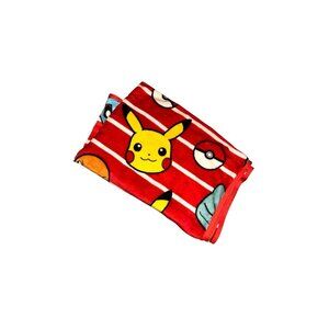 Pokemon And Characters Red Striped Fleece Throw Blanket 48x42